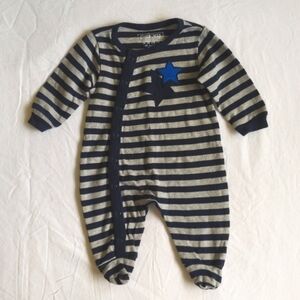 cherokee striped snap footie sleeper pajamas 3 months baby boy